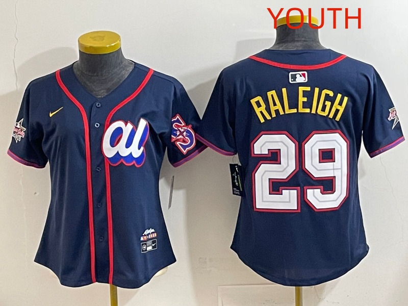 Youth 2025 Seattle Mariners #29 Raleigh dark Blue All star Nike MLB Jersey style 013